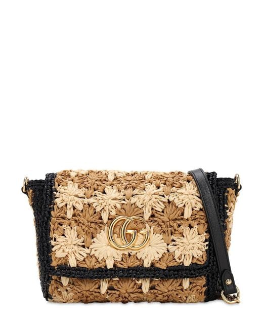 Gucci Multicolor Gg Marmont Flower Crochet Bag