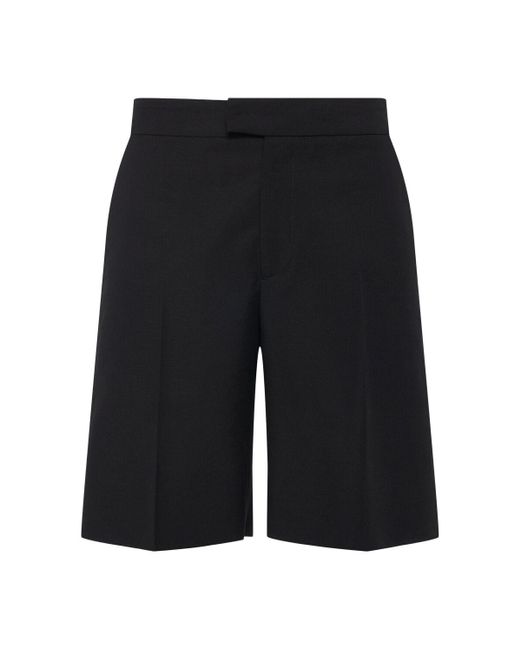 Alexander McQueen Shorts Aus Baumwolle Und Mohair in Black für Herren