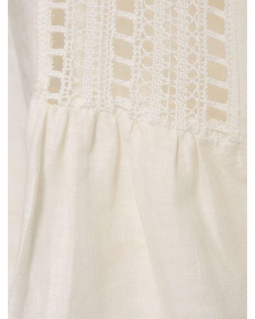Camisa de lino de manga larga Ermanno Scervino de color Natural