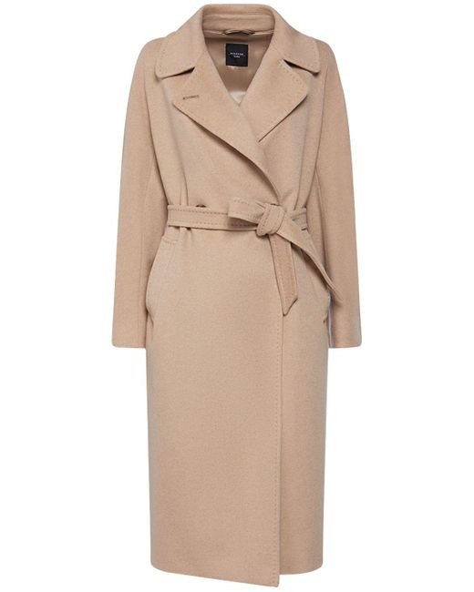 Abrigo midi de cashmere Weekend by Maxmara de color Natural