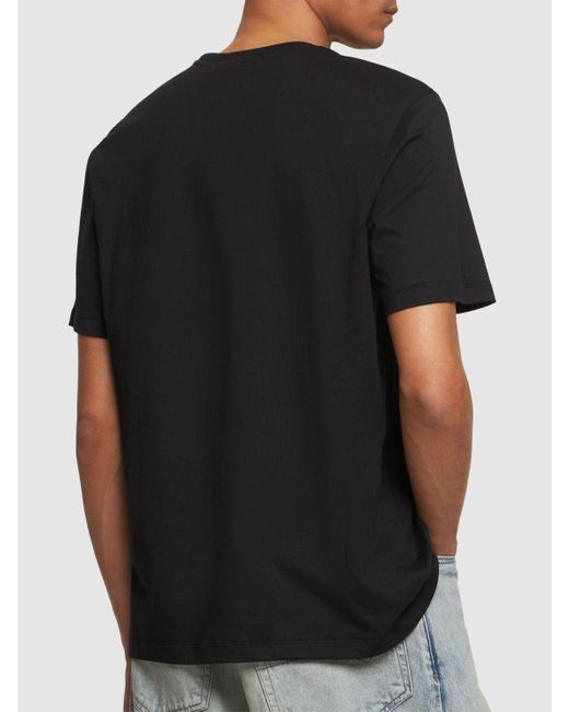 Camiseta de jersey de algodón con logo MSGM de hombre de color Black