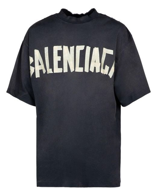 Camiseta de algodon efecto vintage Balenciaga de hombre de color Azul Lyst