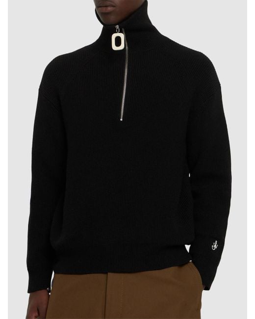 J.W. Anderson Black Half-Zip Sweater for men