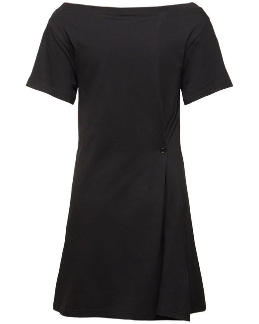 Courreges Black Boatneck Cotton Mini Dress