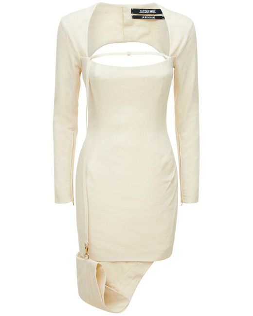 【送料&関税込】Jacquemus La Mini Robe Scala Mini Dress Jacquemus La Mini Robe Scala Dress | Neutrals | FARFETCH CA