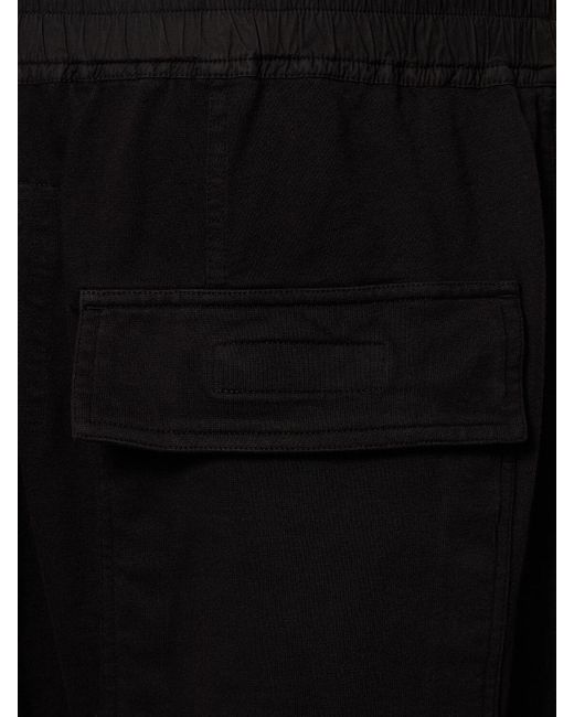 Rick Owens Black Prisoner Drawstring Cotton Pants for men