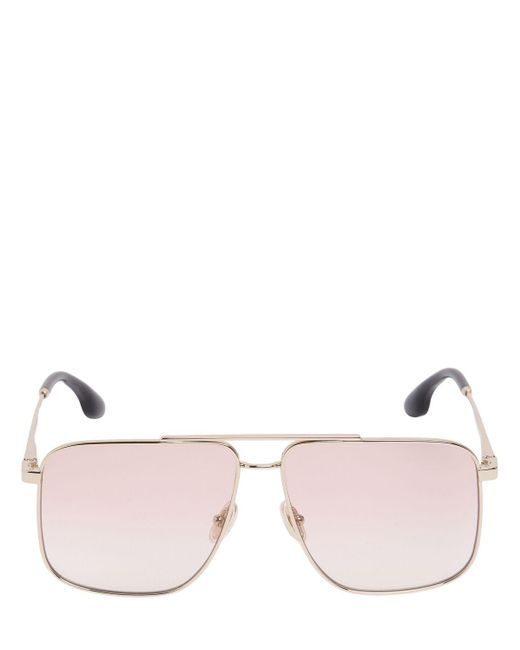 Victoria Beckham Pink V Line Metal Sunglasses