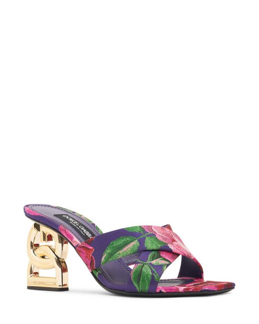 Mules en satin keira 75 mm Dolce & Gabbana en coloris Multicolor