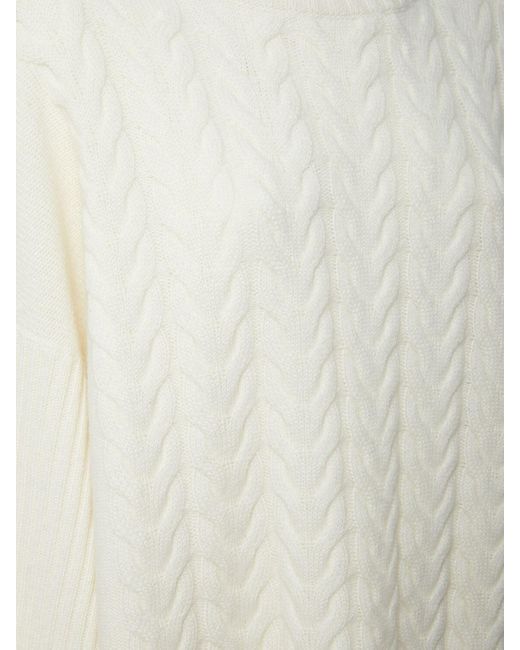Max Mara Okra Knit Cashmere Turtleneck Sweater in White | Lyst Canada