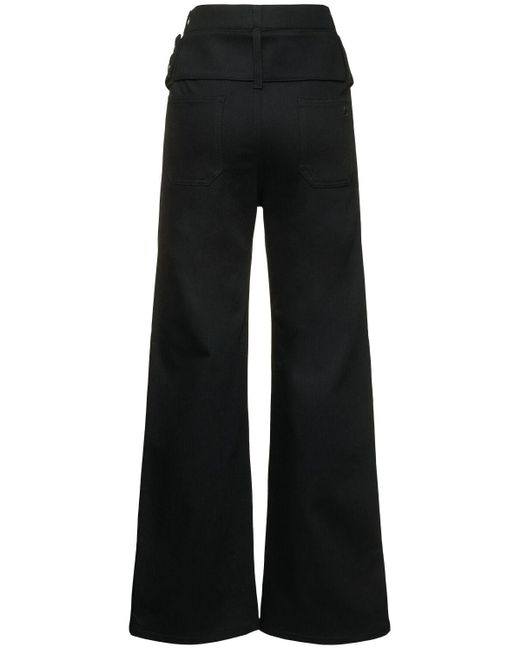 Courreges Black Double Belt Denim Pants