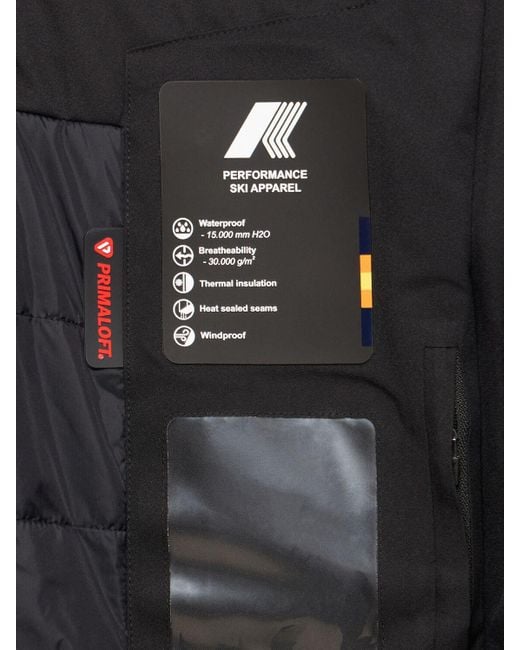 K-Way Black Chevril Micro Twill 2-Layer Jacket