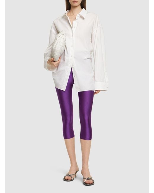ANDAMANE Purple Holly Shiny Lycra 3/4 leggings