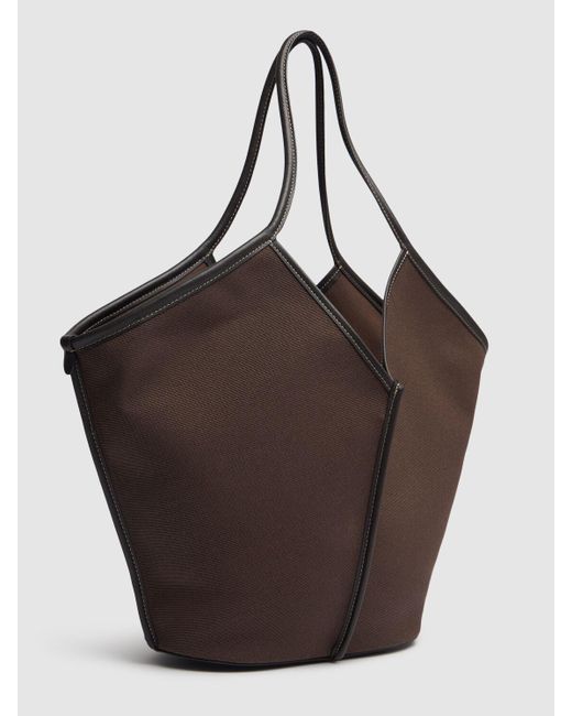 Hereu Brown Calella Canvas & Leather Shoulder Bag