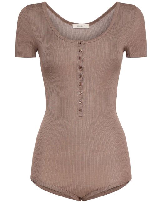 Lemaire Buttoned Silk Body Brown