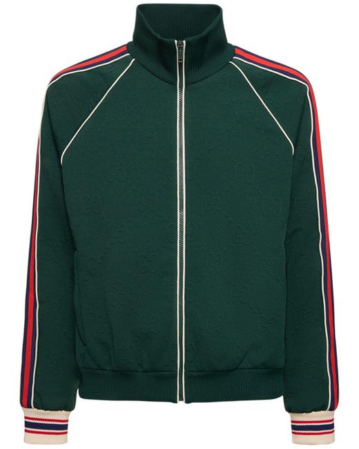 Sweat zippé en tissu technique gg Gucci pour homme en coloris Green