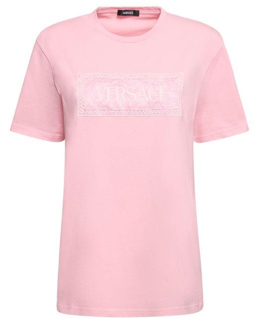 Versace Barocco コットンジャージーtシャツ Pink