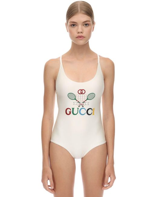 white gucci one piece swimsuit