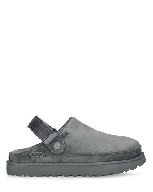 Ugg Gray 40Mm Goldenstar Suede Clogs