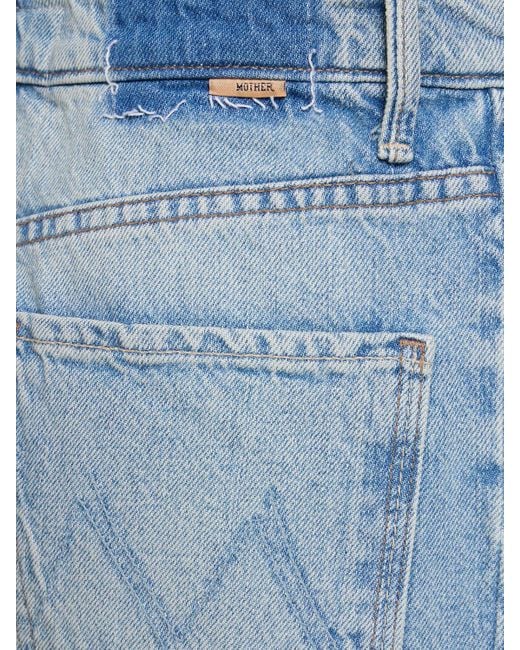 Mother Blue The Half Pipe Ankle Cotton Denim Jeans