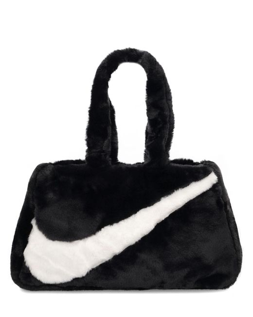 Nike Black Faux Fur Tote Bag for men