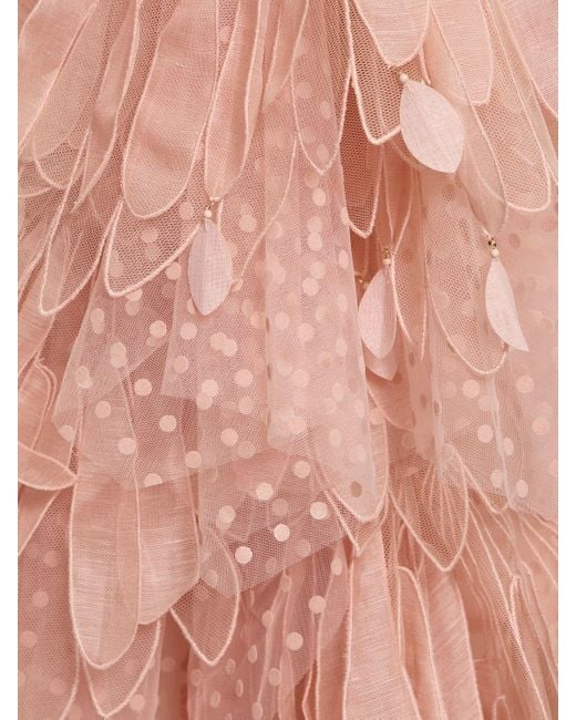 Lvr exclusive falda larga de tul flocado Zimmermann de color Pink
