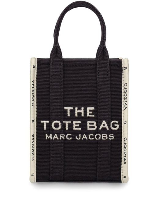 Marc Jacobs Black The Phone Tote Jacquard Bag