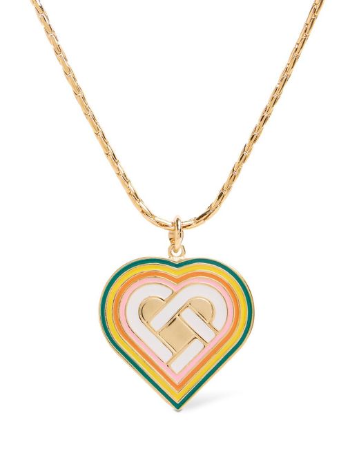 Collana con medaglione cuore monogramma di Casablancabrand in Metallic