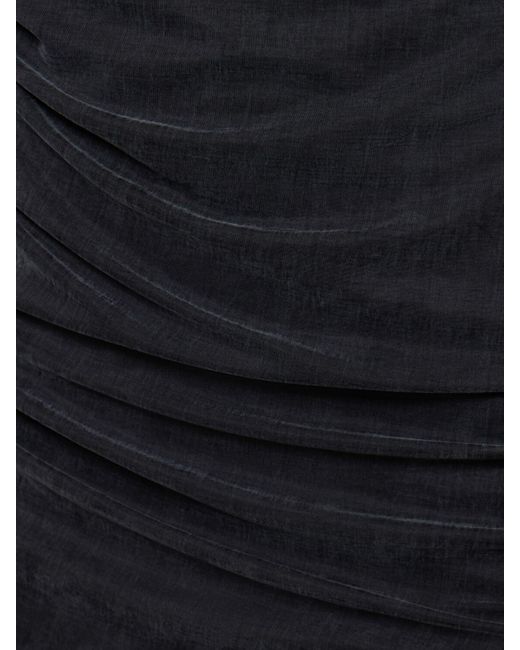 Vestido midi de jersey de manga larga Giorgio Armani de color Black