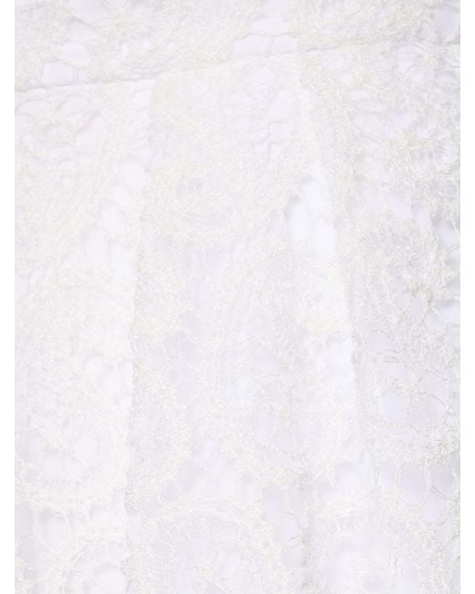 Giambattista Valli White Paisley Lace Cotton Blend Shorts
