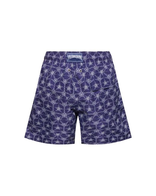 Vilebrequin Blue Moorea Print Nylon Twill Swim Shorts for men