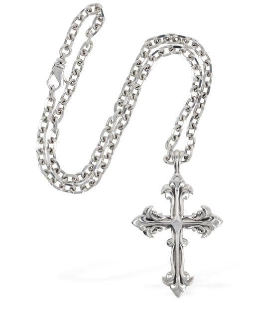 Emanuele Bicocchi Metallic Avelli Large Cross Necklace for men