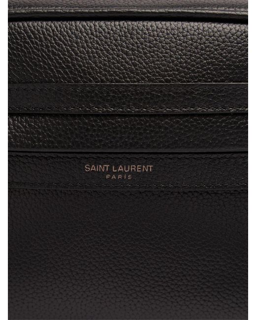 Saint Laurent Black Small Camp Grained Leather Camera Bag for men