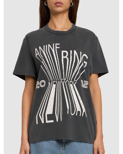 Anine Bing Black Baumwoll-t-shirt "colby Bing New York"