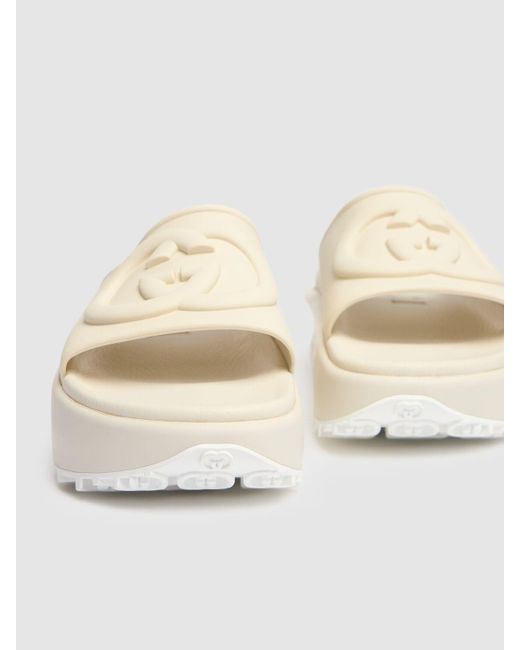 Gucci Natural 40Mm Miami Rubber Wedge Sandals