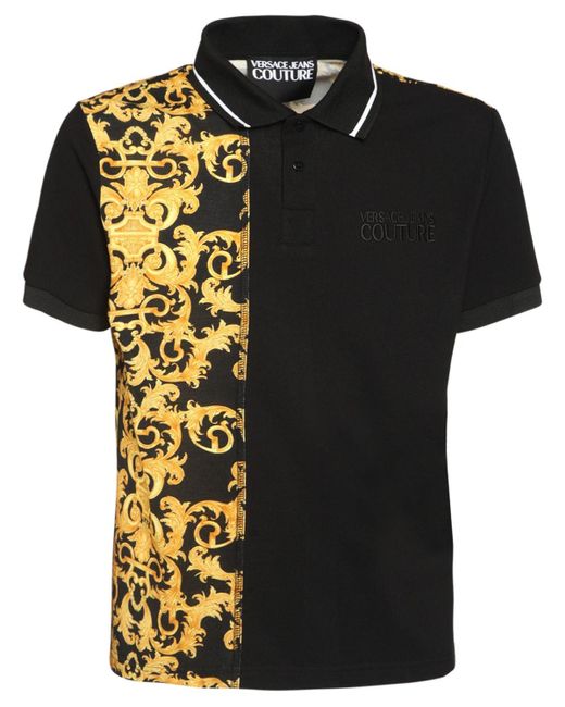 black and gold versace polo