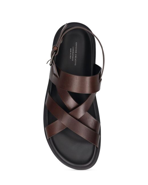 Officine Creative Brown Charrat Leather Sandals for men