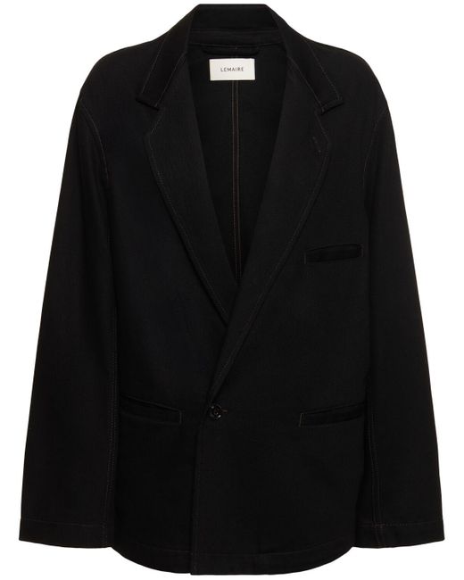 Lemaire Black Workwear Cotton Blazer