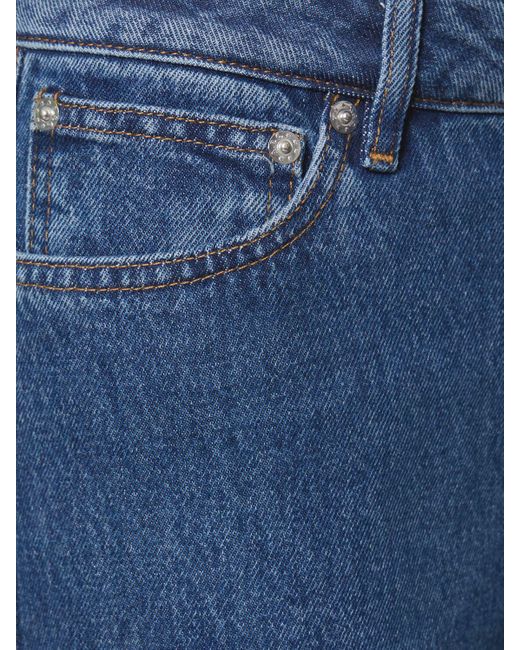 Jeans rectos de denim de algodón A.P.C. de color Blue