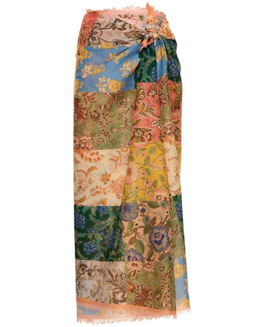 Falda pareo de algodón estampada Zimmermann de color Multicolor
