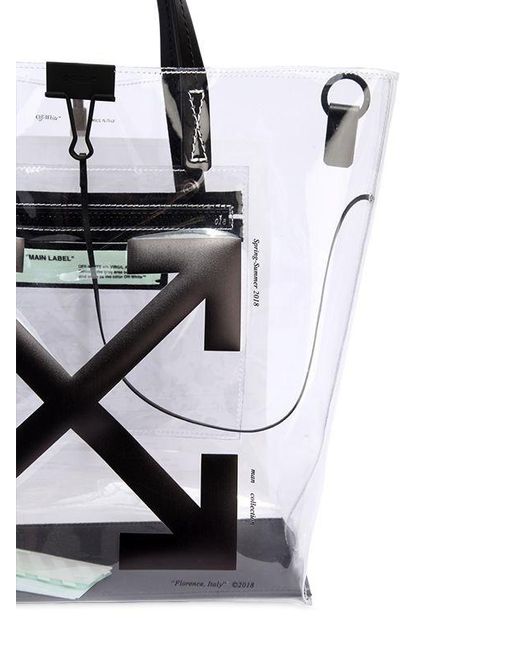 Off white clear tote bag sale