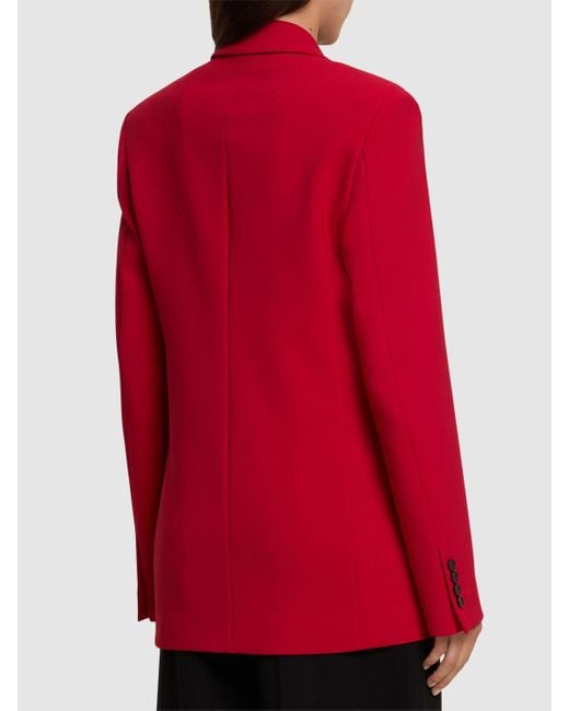 MSGM Red Double Crepe Cady Single Breast Jacket