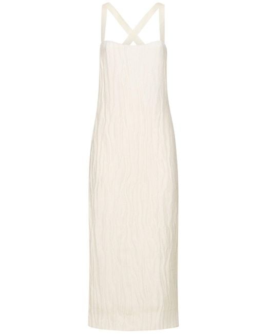 Khaite White Fabia Viscose & Silk Midi Dress