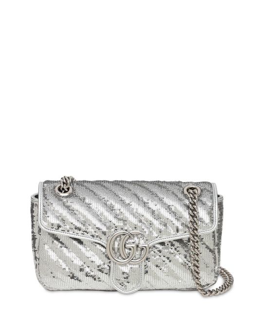Gucci Metallic GG Marmont Small Sequin Shoulder Bag