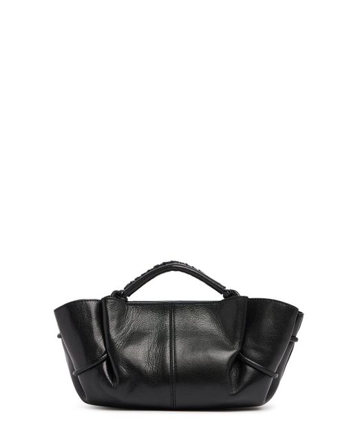 Hereu Black Mini Arta Leather Top Handle Bag