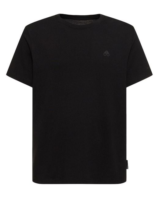 Camiseta de algodón Moose Knuckles de hombre de color Black