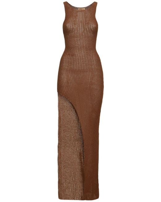 Robe longue en coton mélangé ika AYA MUSE en coloris Brown