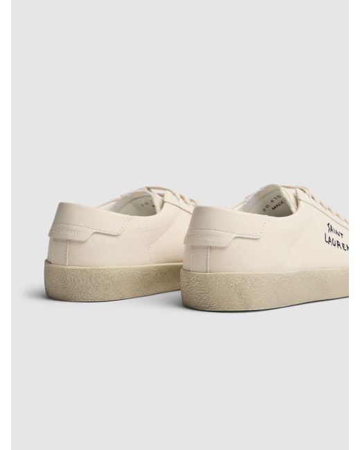 Saint Laurent Natural 20Mm Court Classic Sl/06 Canvas Sneakers Off