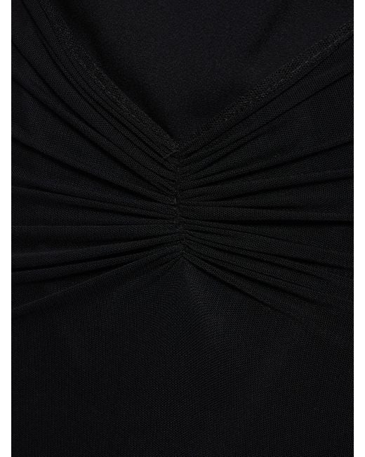 David Koma Black Trägerloses Kleid Aus Cady & Mesh
