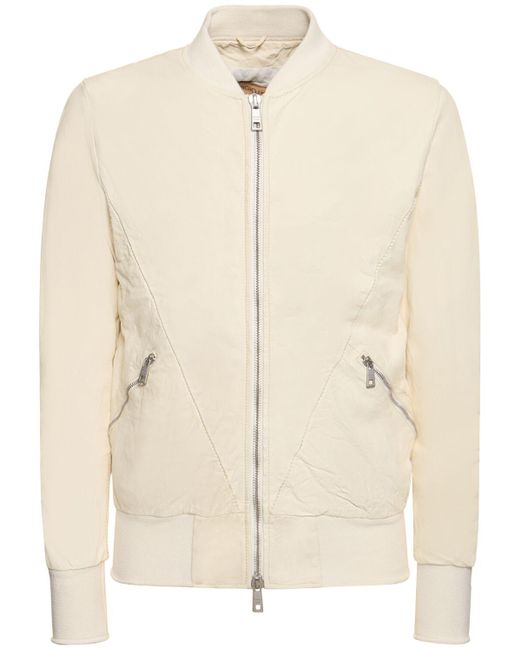 Chaqueta bomber de piel Giorgio Brato de hombre de color Natural