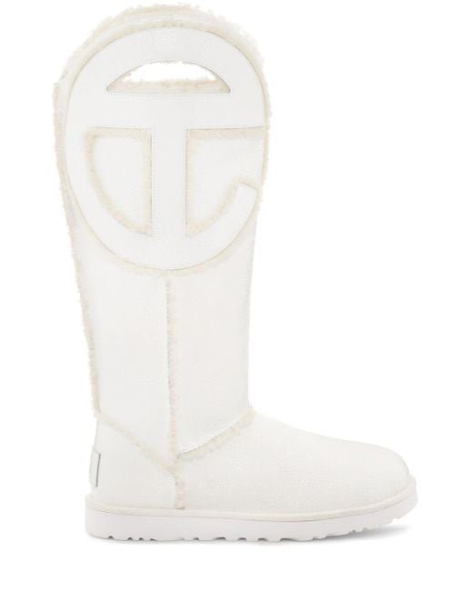 UGG X TELFAR White 10Mm Telfar Tall Crinkle Patent Boots